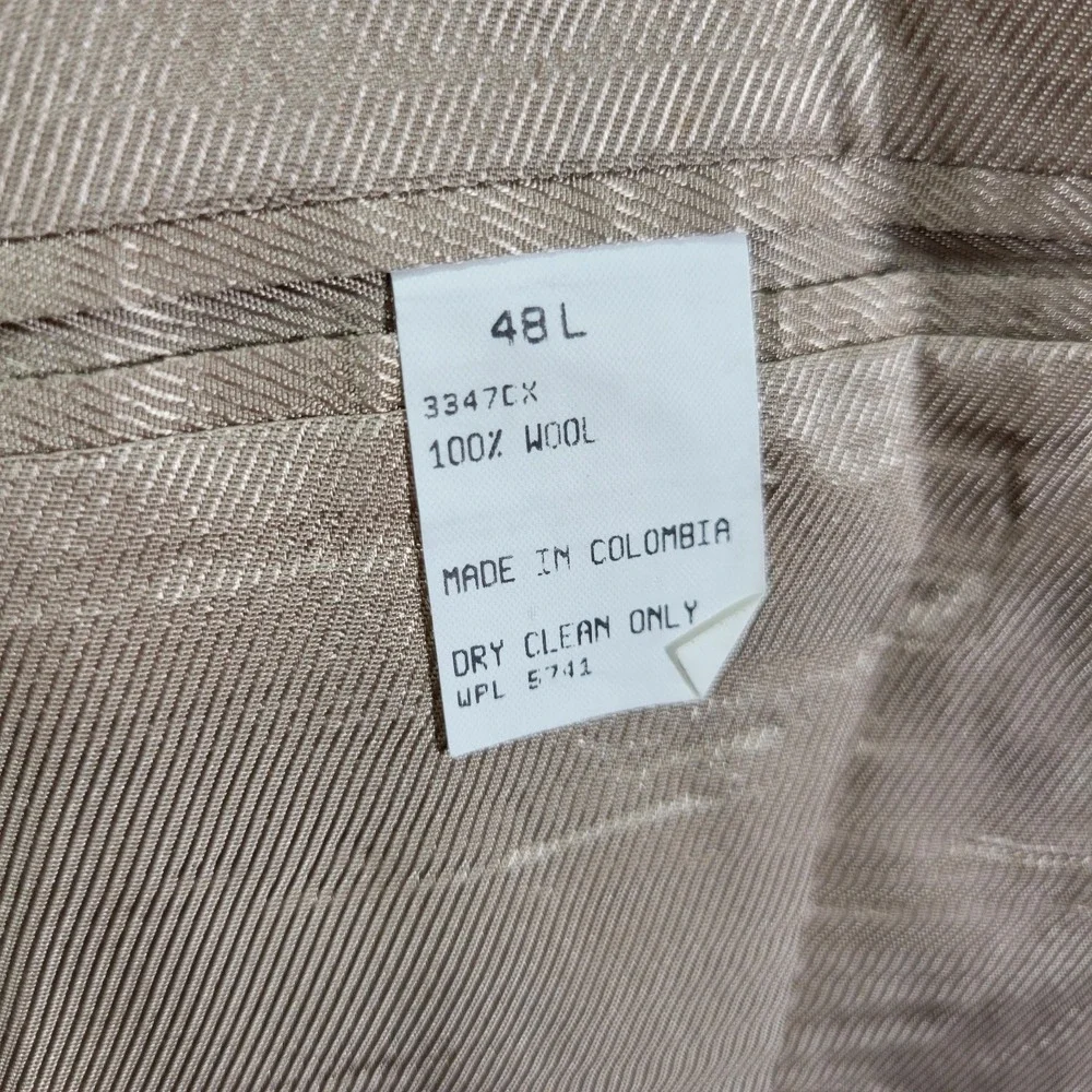 Oscar De La Renta Men's Sport Coat Blazer Two‎ Button Brown Plaid Wool Sz 48L